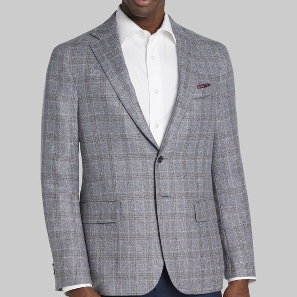 NEW Jos A Bank Reserve Collection Tailored Fit Plaid Sport coat Blazer 46L - Picture 1 of 5
